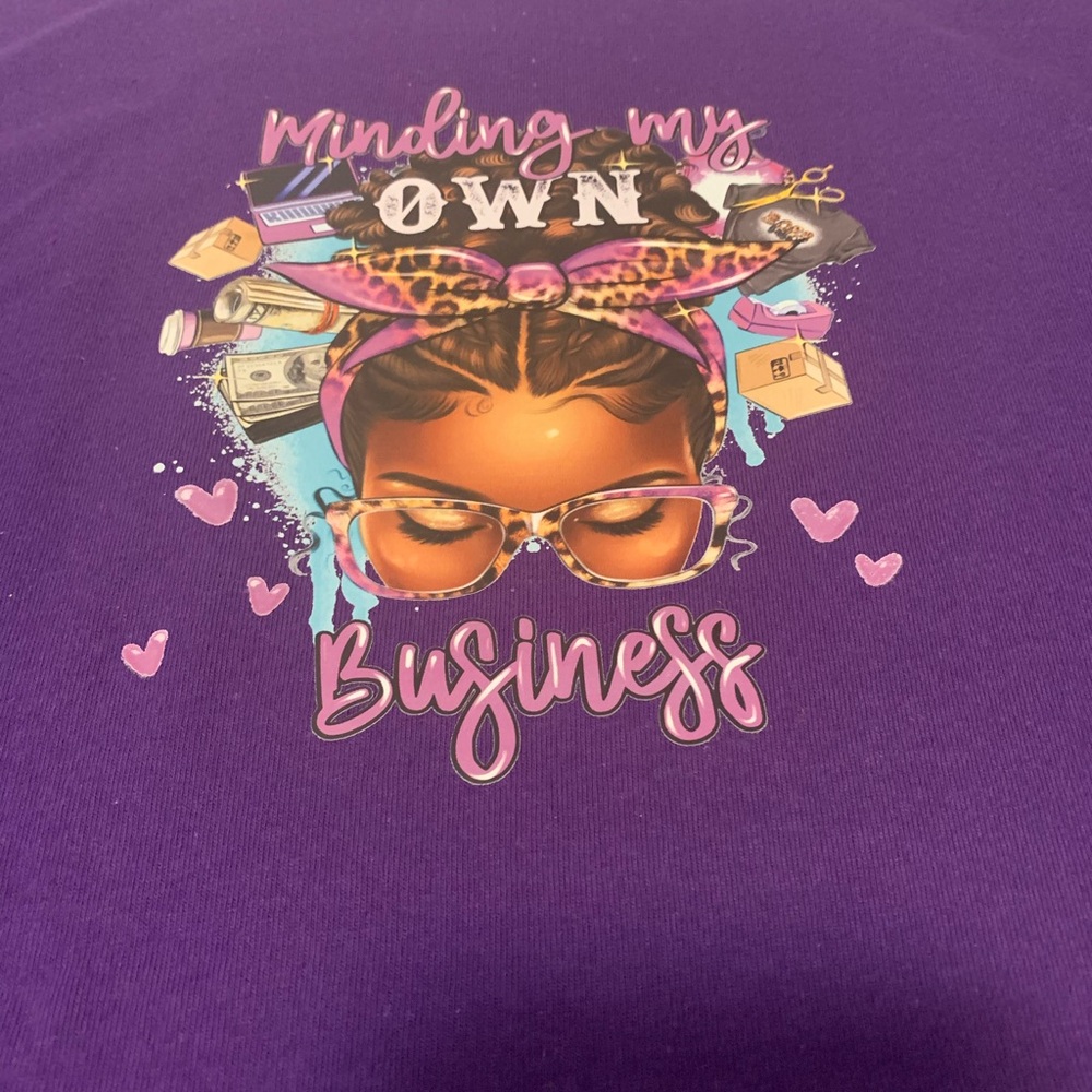 Purple Graphic Tee with Pink Accents